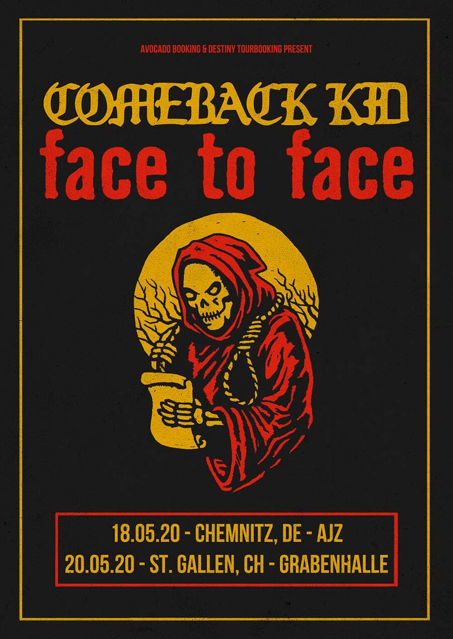 Comeback Kid & Face To Face Tourposter 2020